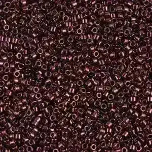 11/0 Delica Beads by Miyuki. Color DB0012  Raspberry Metallic - The Argus Collection
