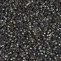 11/0 Delica Beads, DB0026 in Dark Steel Metallic Color - The Argus Collection
