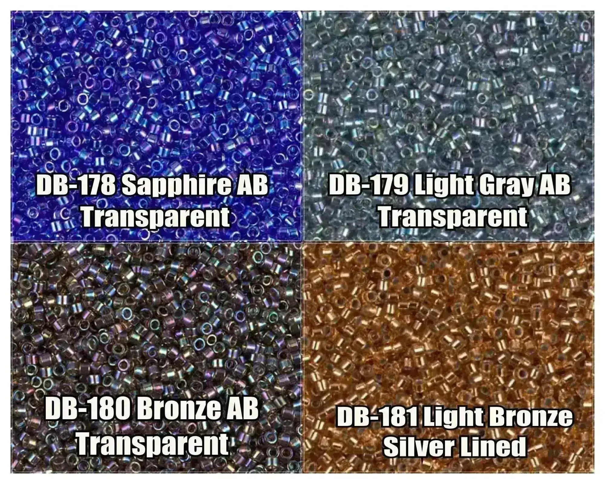 11/0 Delica Beads, DB0178, DB0179, DB0180, DB0181 - The Argus Collection
