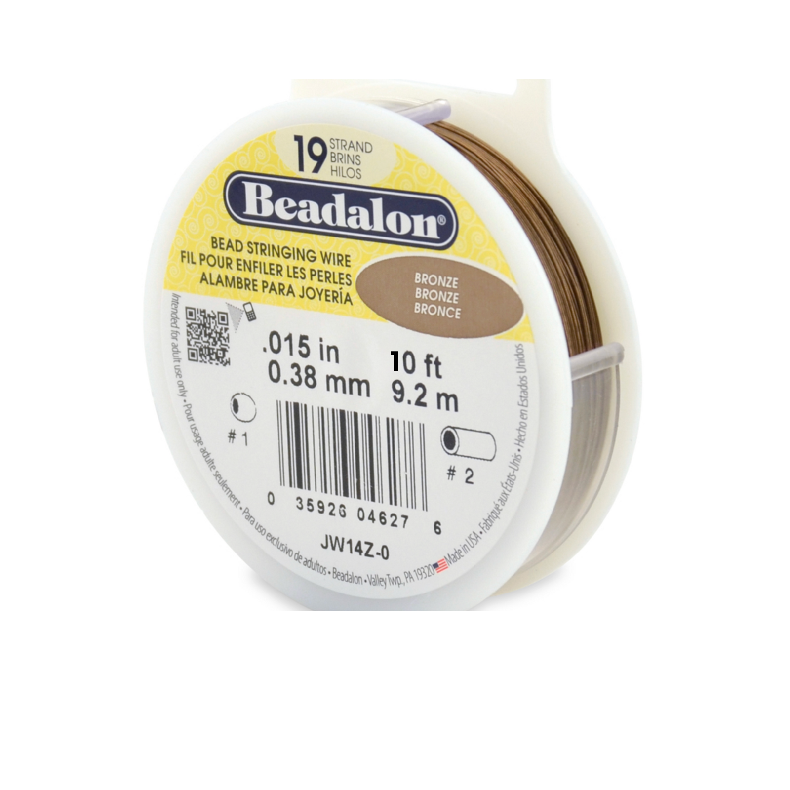 19-Strand Stringing Wire, .015", 9 Finishes