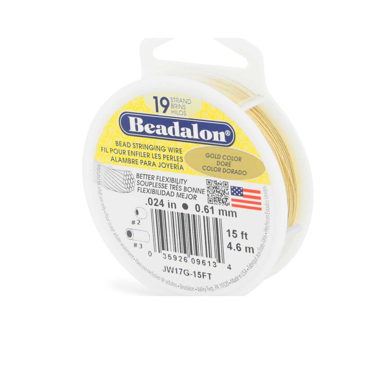19-Strand Stringing Wire, .021" or .024", Bright Finish