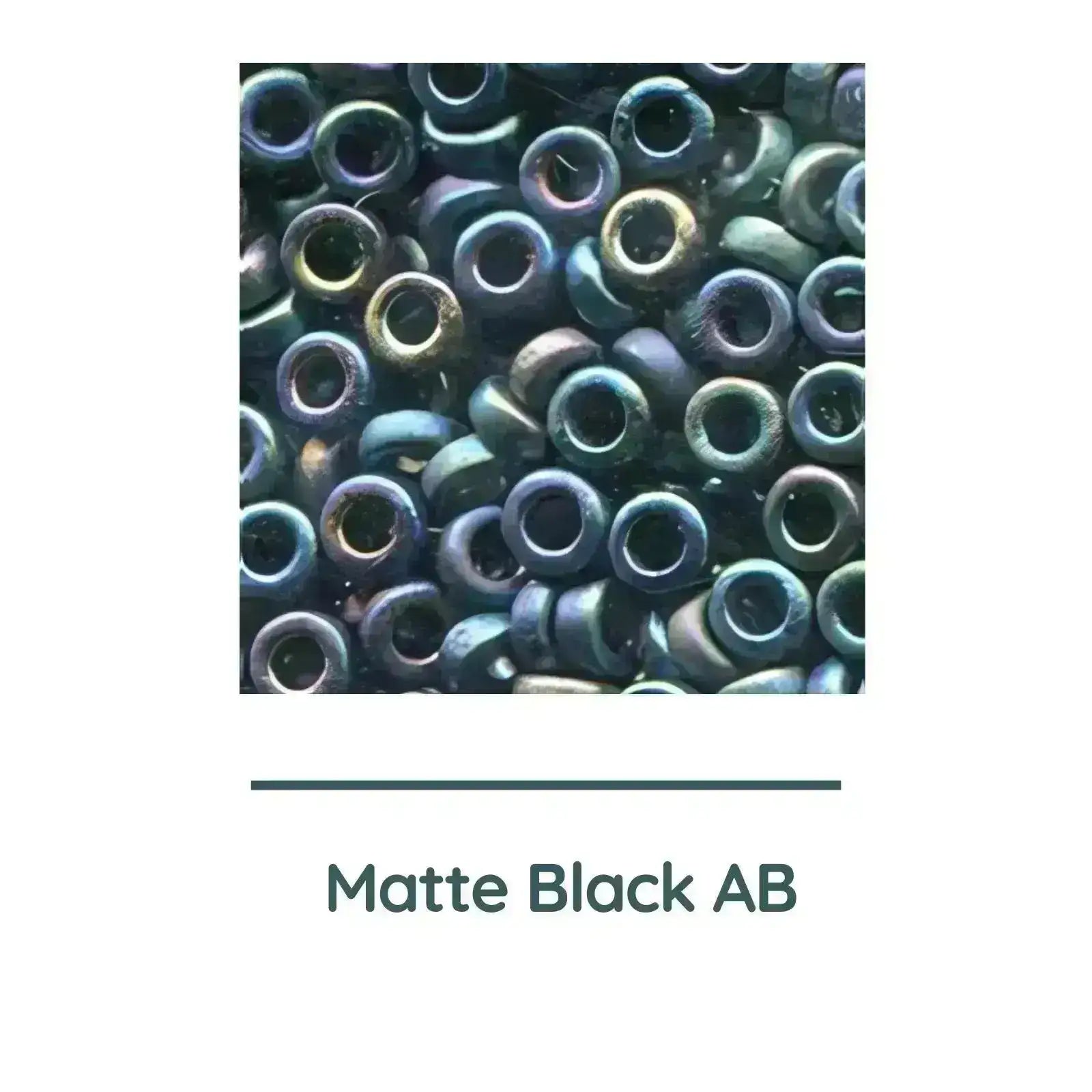 Miyuki Spacer Beads, 2.2x1mm, 7g Tube, Matte Black AB - The Argus Collection