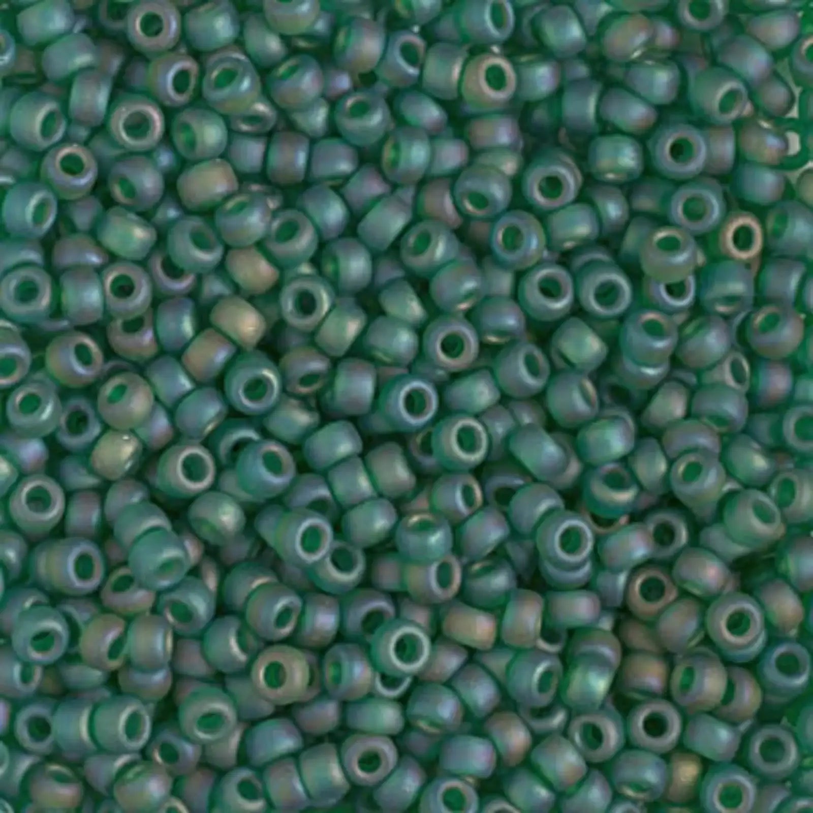 Miyuki 8/0 Seed Beads, 8-0146FR, Green Matte AB Transparent, 10g - The Argus Collection