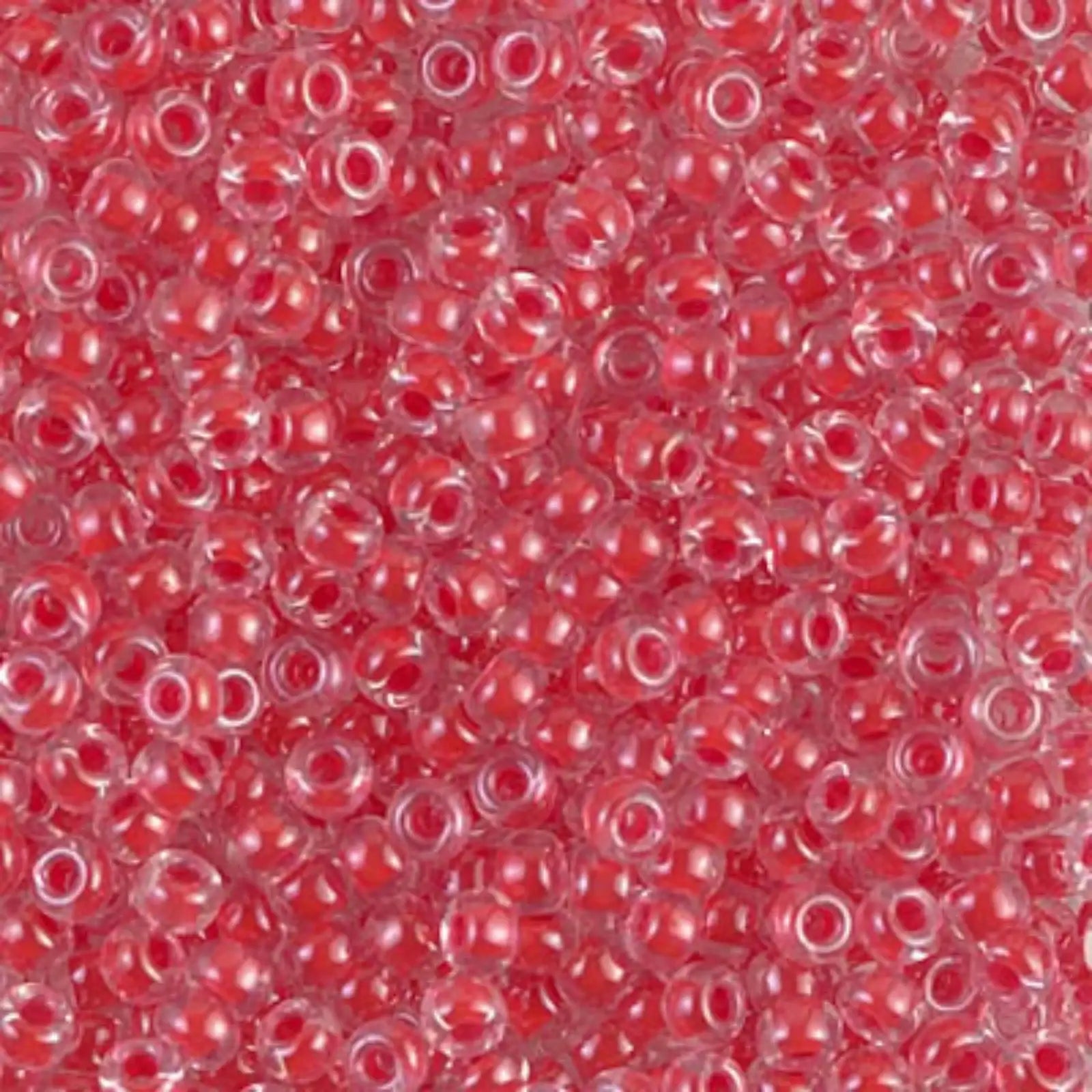 Miyuki 8/0 Seed Beads, 8-0226, Dark Coral Lined Crystal, 10g - The Argus Collection