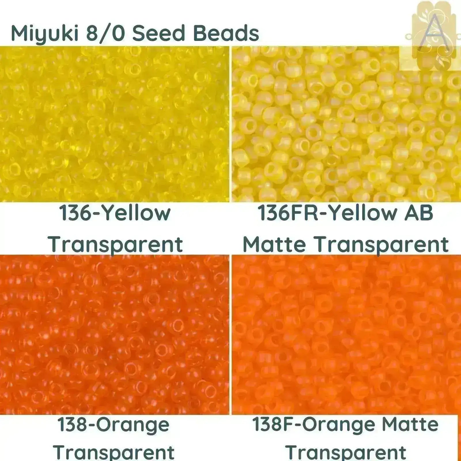 8/0 Miyuki Seed Beads 10g, in 4 Colours - The Argus Collection