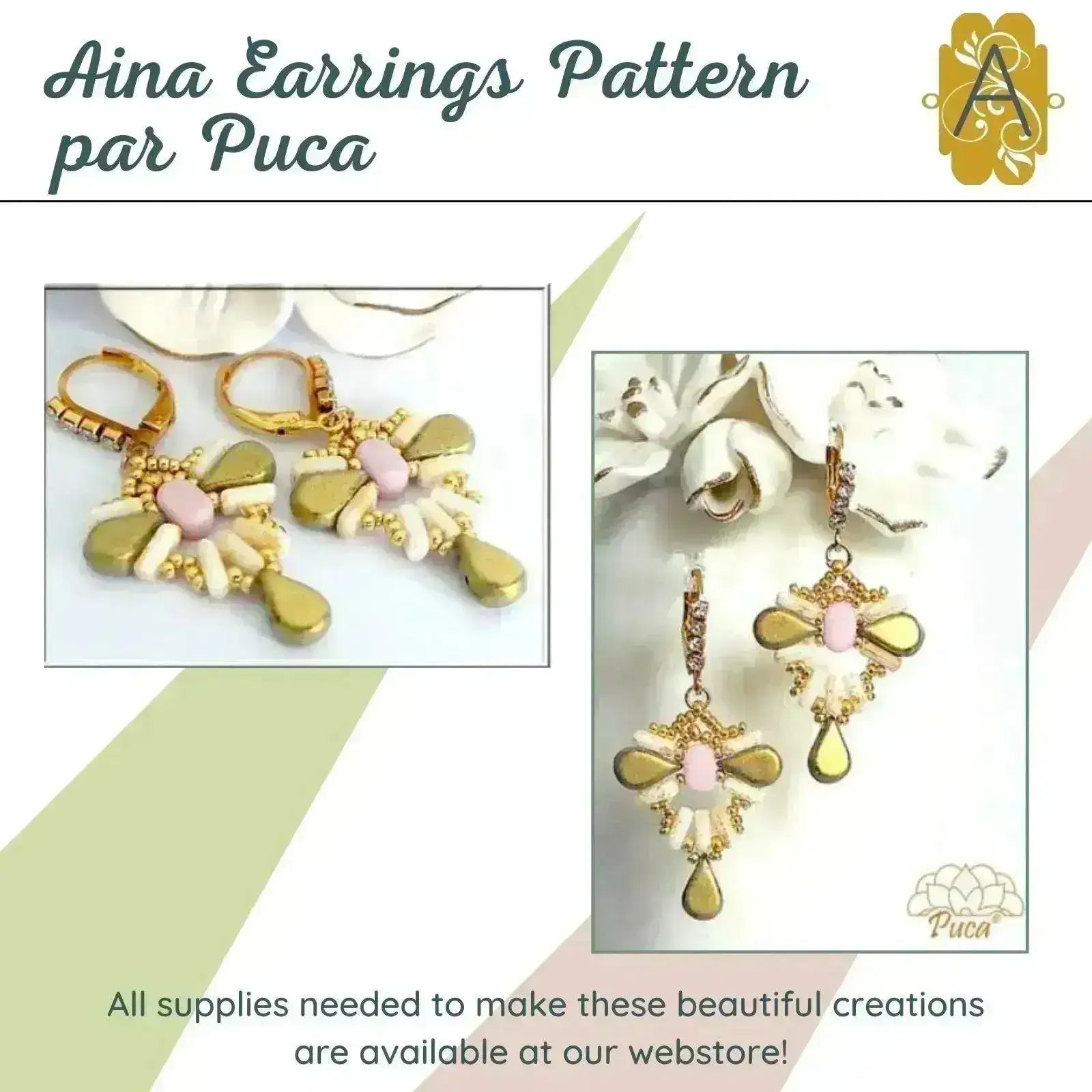 Aina Earrings Pattern Par Puca - The Argus Collection