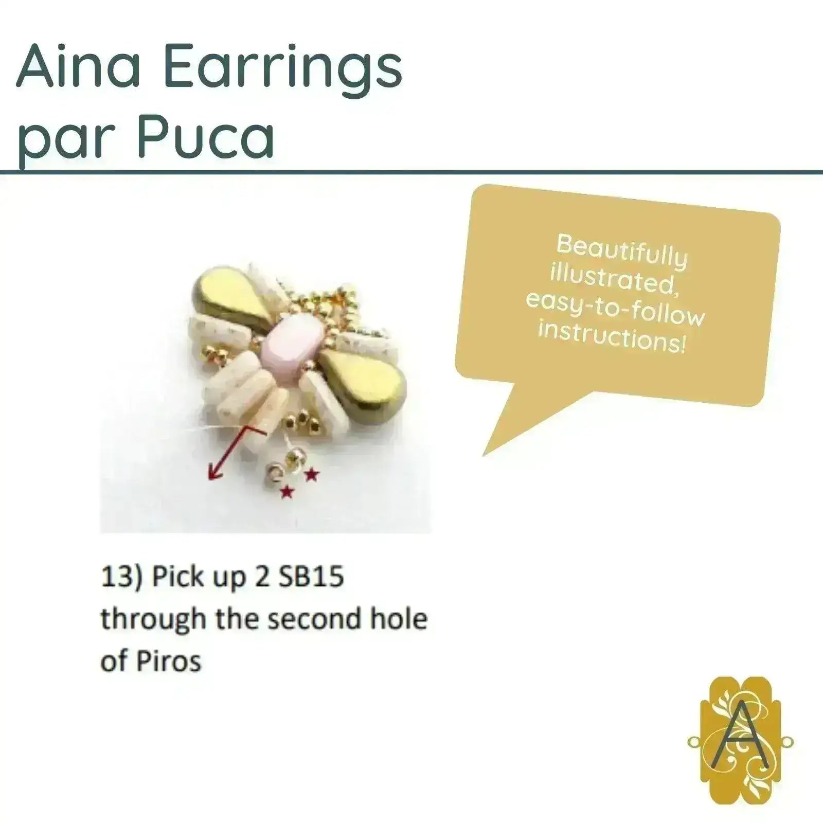 Aina Earrings Pattern Par Puca - The Argus Collection