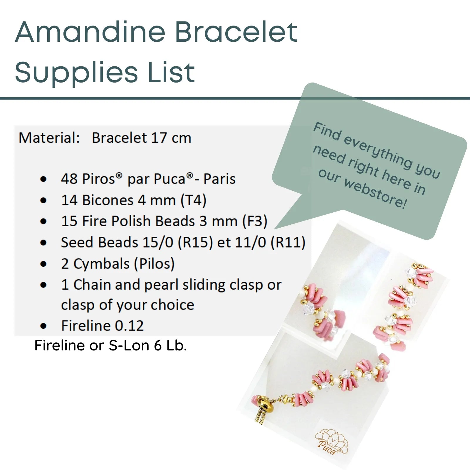 Amandine Bracelet Pattern par Puca® - The Argus Collection