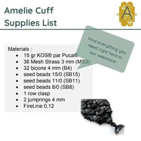 Amelie Cuff Bracelet Pattern par Puca - The Argus Collection
