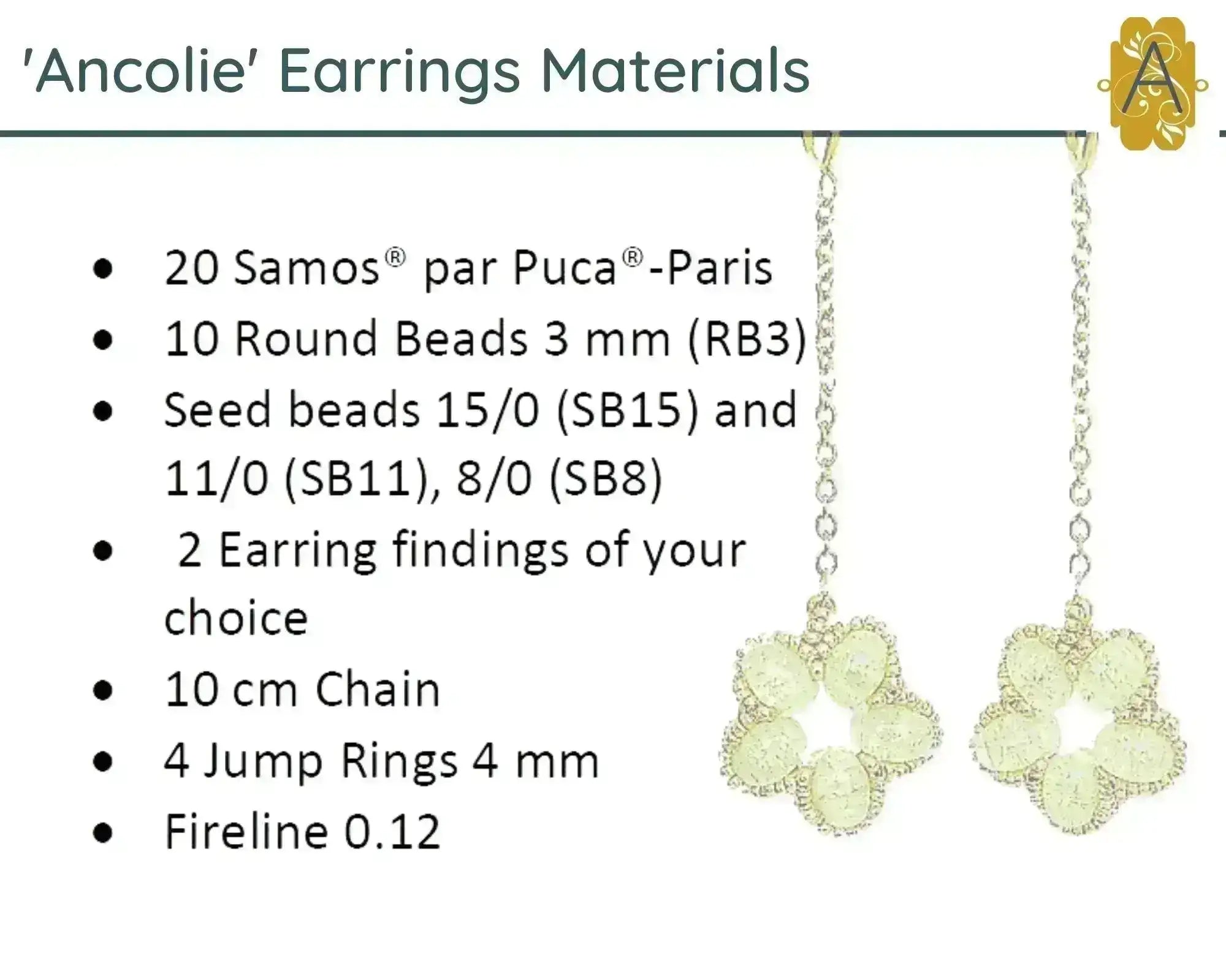 Ancolie Earrings Pattern par Puca - The Argus Collection