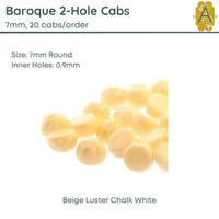 Baroque 7mm Cabochons, Chalk White Luster 3 colors - The Argus Collection