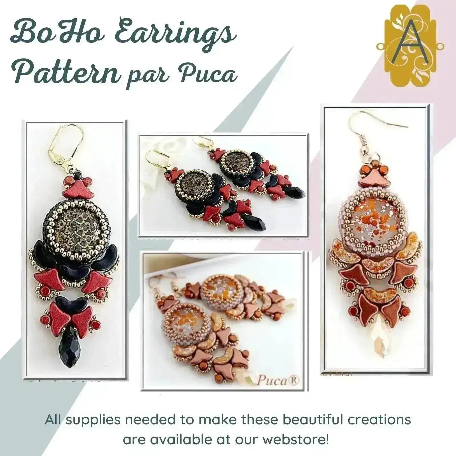 BoHo Earrings Pattern par Puca - The Argus Collection