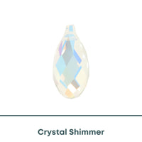 Brilliance 6010 Crystal Briolettes, Crystal Shimmer, 13x6.5mm - The Argus Collection