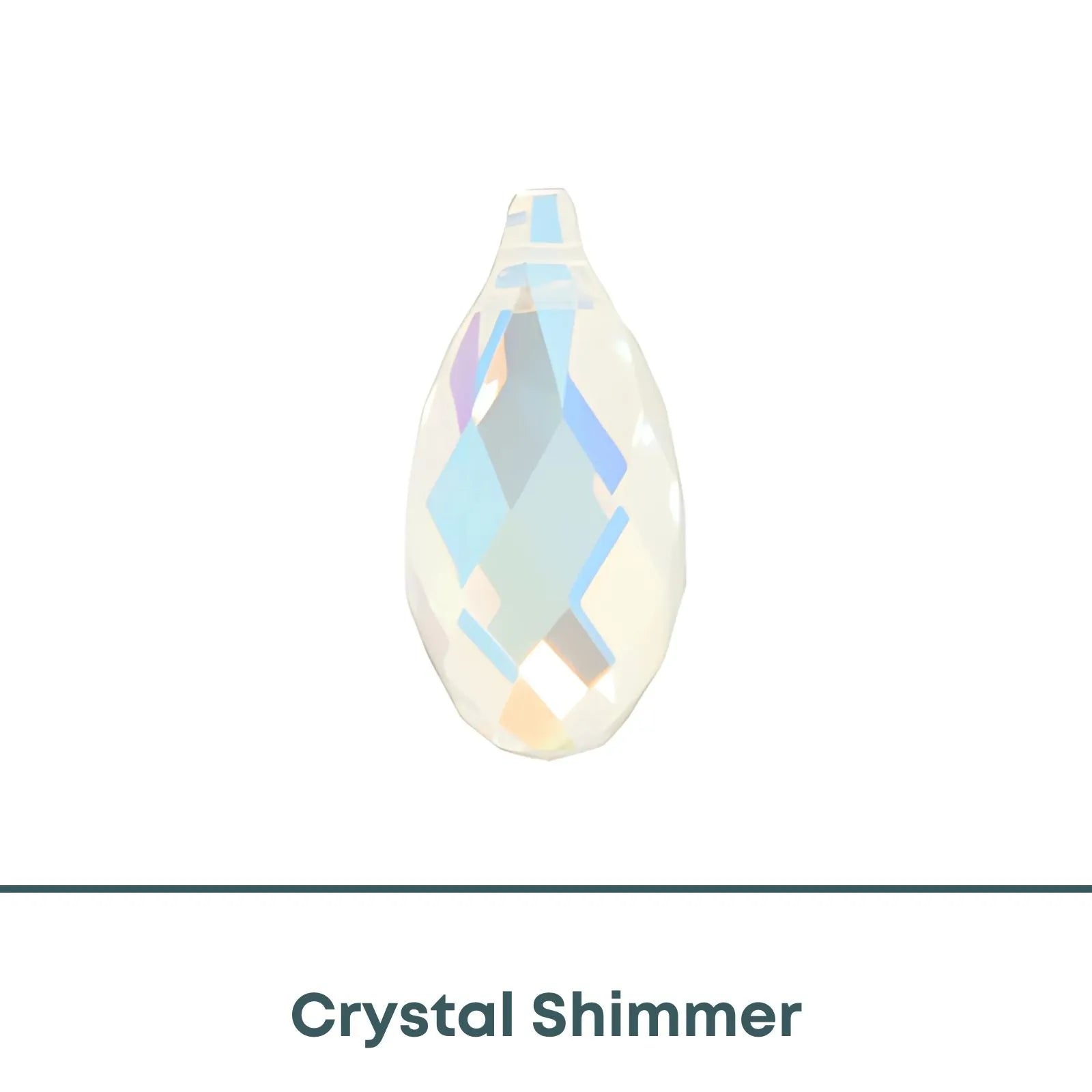 Brilliance 6010 Crystal Briolettes, Crystal Shimmer, 13x6.5mm - The Argus Collection