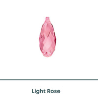Brilliance 6010 Crystal Briolettes, Light Rose, 13x6.5mm, Light Rose - The Argus Collection