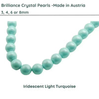 Brilliance Crystal Pearls, Iridescent Light Turquoise, 5810, 3, 4, 6 or 8mm - The Argus Collection