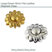 Large Flower Magnetic Clasp, for 10mm Flat Leather or Cork - The Argus Collection