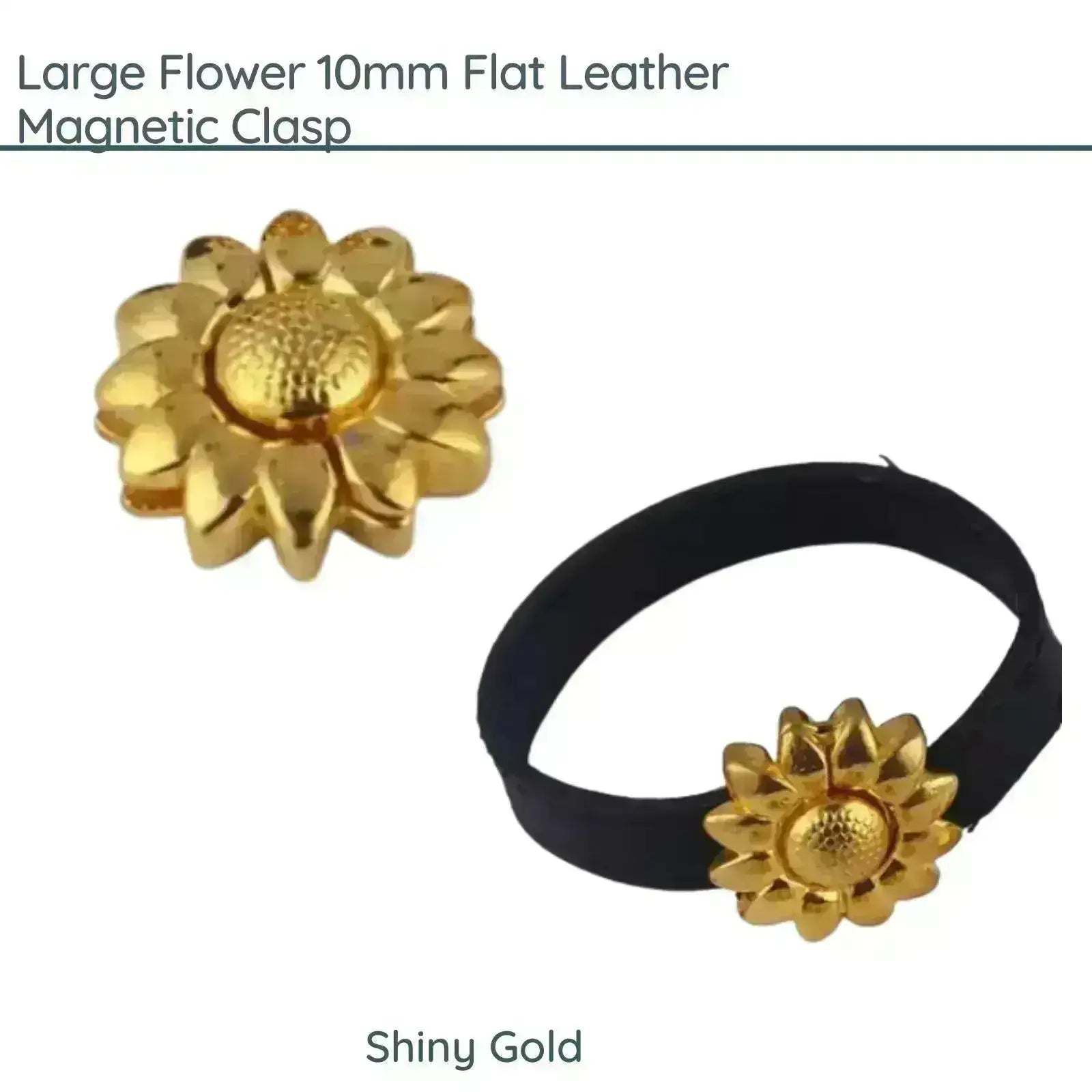 Large Flower Magnetic Clasp, for 10mm Flat Leather or Cork - The Argus Collection