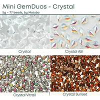 Mini Gemduo Beads, 5g., Crystal Collection, 4 Finishes - The Argus Collection