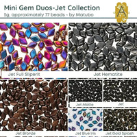 Mini Gemduos Beads, Jet Collection, 7 Finishes - The Argus Collection