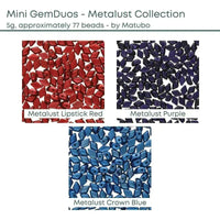 Mini Gemduo Beads, 5g., Metalust Collection, 3 Colors - The Argus Collection