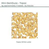 Mini Gemduo Beads, 5g., Topaz Collection, 2 Colors - The Argus Collection