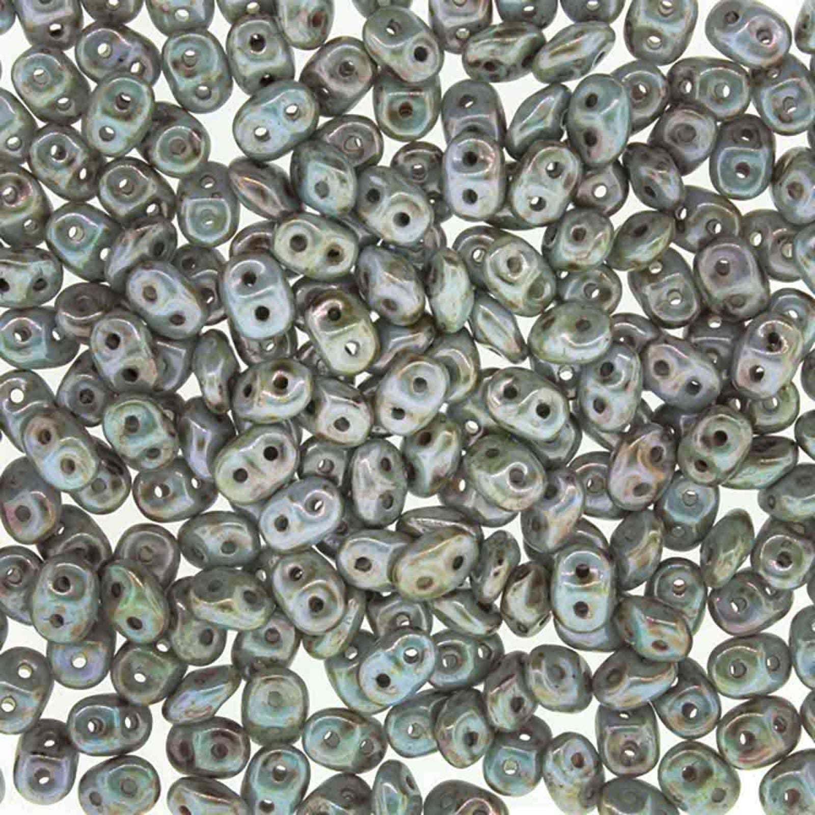 Miniduo Beads, Chalk Blue Glaze