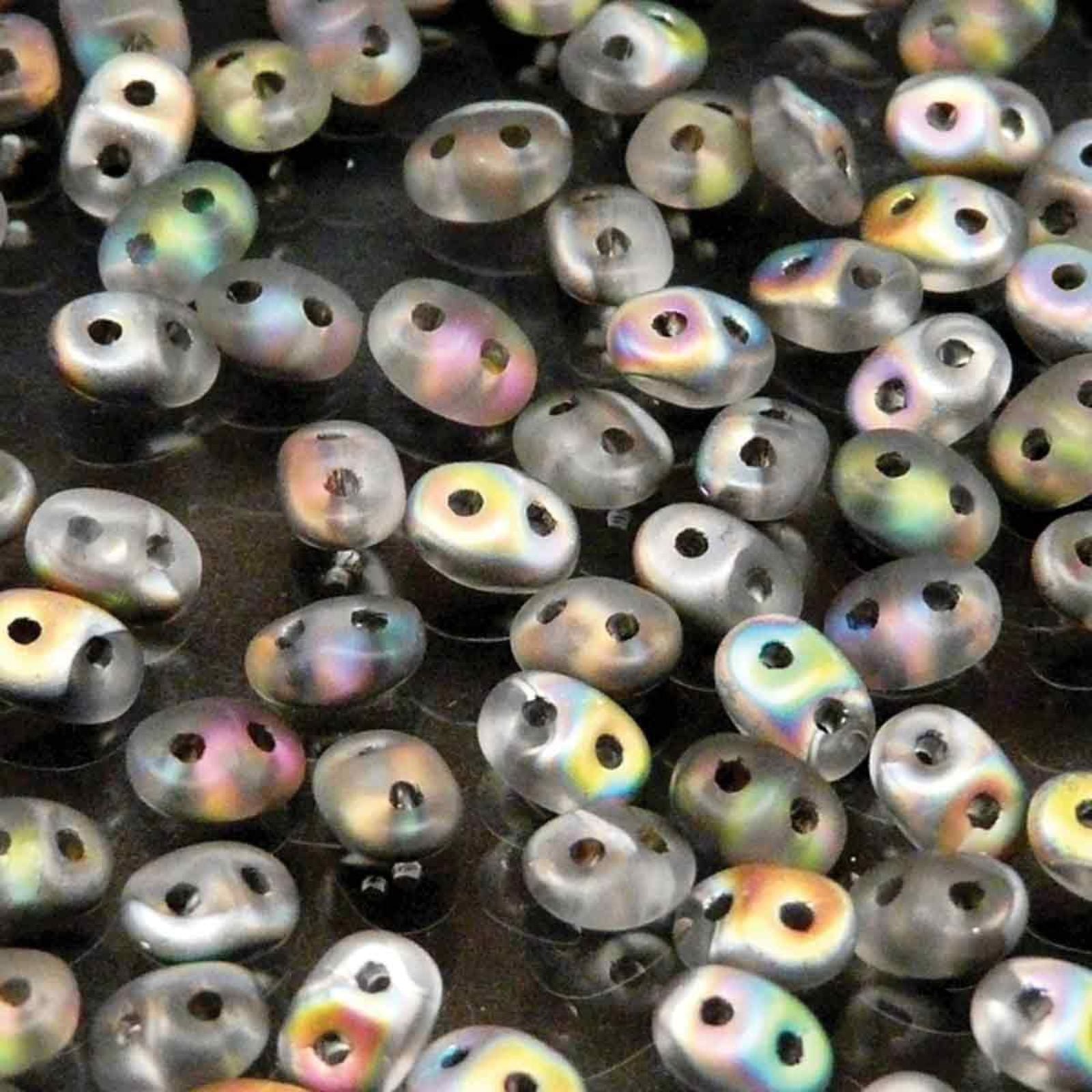 Miniduo Beads, Crystal Vitrail Matte