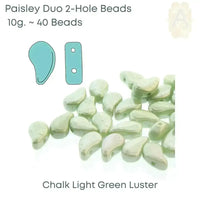 Paisleyduo Beads, 10g, Chalk Collection, 12 Colors - The Argus Collection