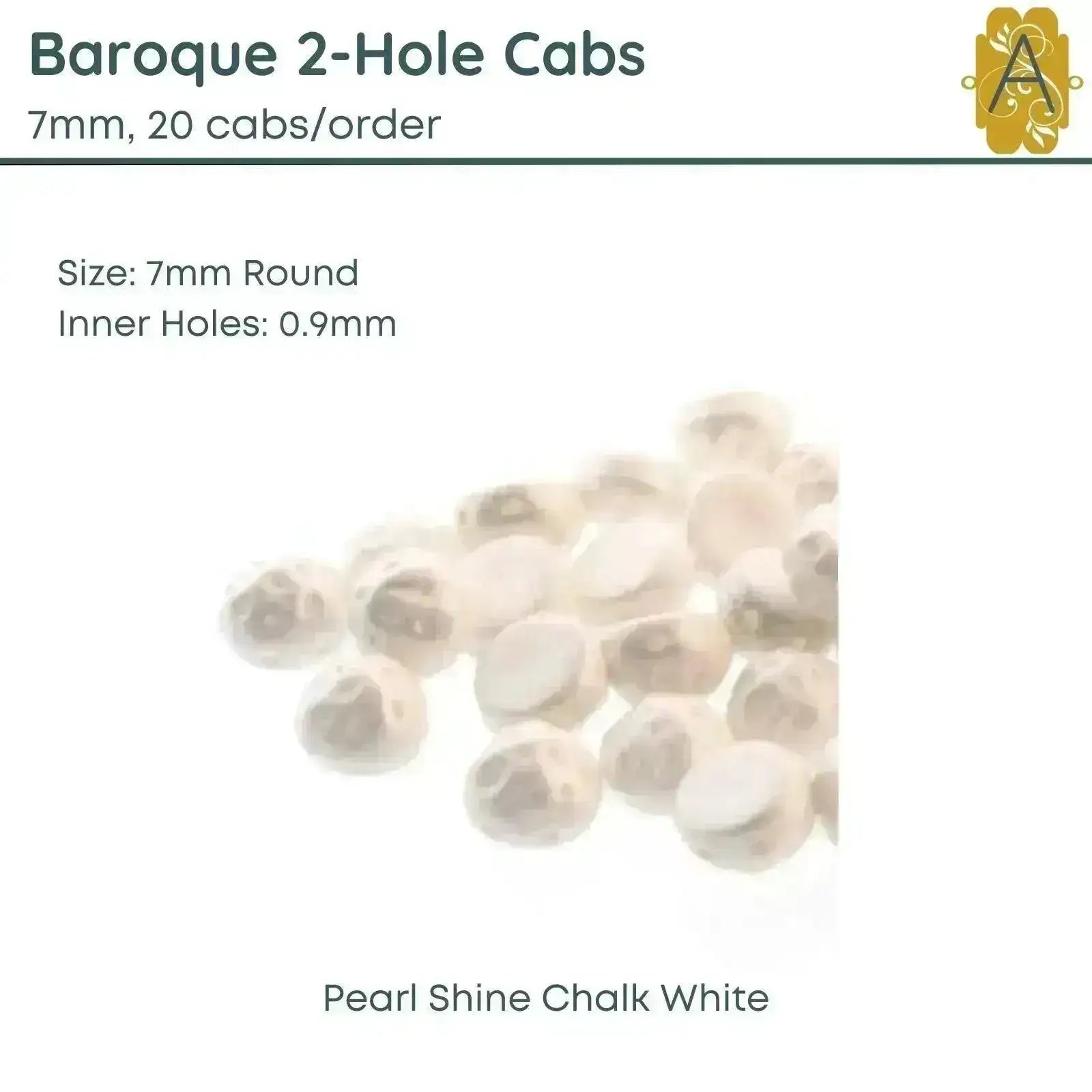 Baroque 7mm Cabochons, Shine Finish, 3 colors - The Argus Collection