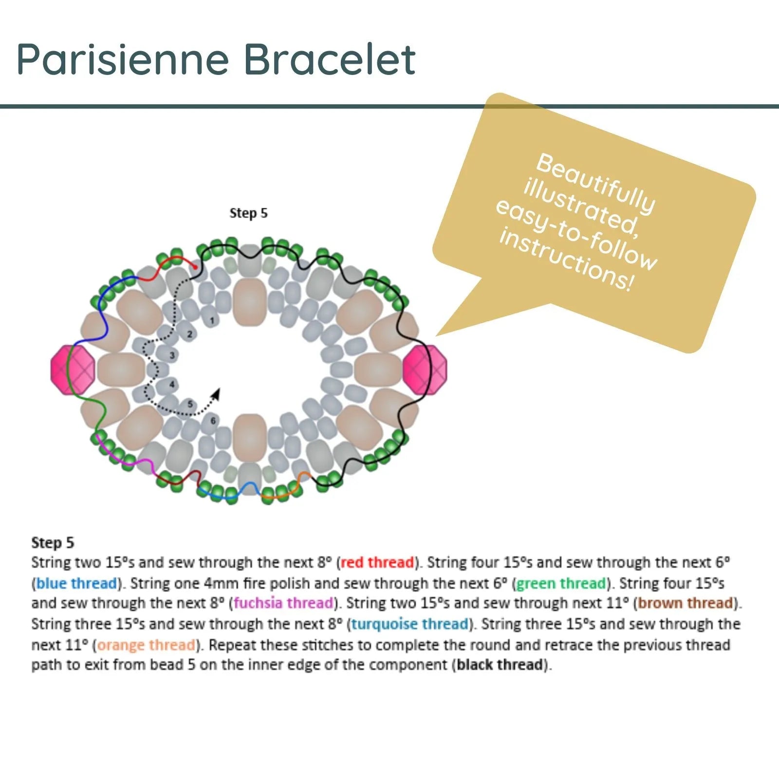 Parisienne Bracelet Pattern - The Argus Collection
