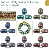 Samos par Puca, 5g, Polynesian Collection, 7 colors - The Argus Collection