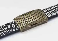 Diamond Dots, Magnetic Clasp, for 10mm Flat Leather, 2 Finishes - The Argus Collection