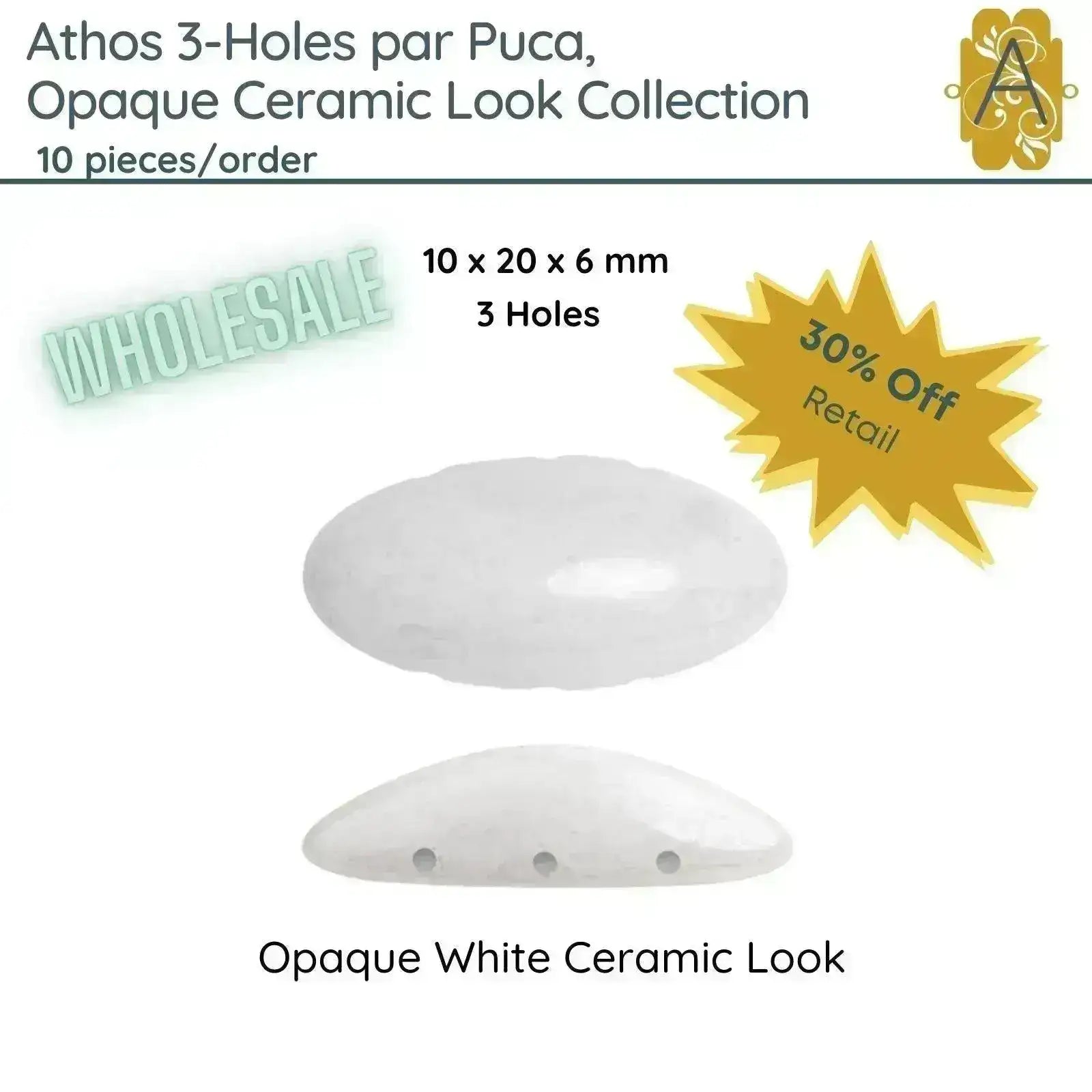 WHOLESALE! Athos 3-Holes par Puca, Ceramic Look Collection, 5 Colors - The Argus Collection
