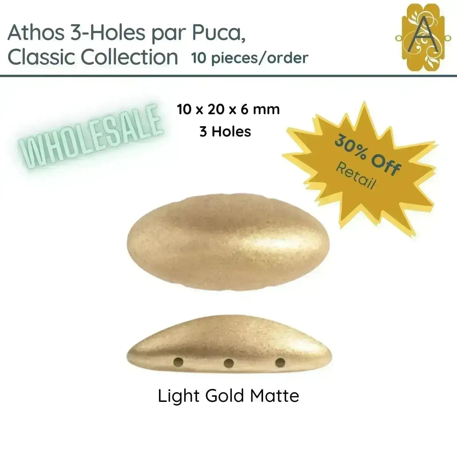 WHOLESALE! Athos 3-Holes par Puca, Classic Collection, 6 colors - The Argus Collection