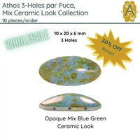 WHOLESALE! Athos 3-Holes par Puca, Mix Ceramic Look Collection, 4 Colors - 10 cabs - The Argus Collection
