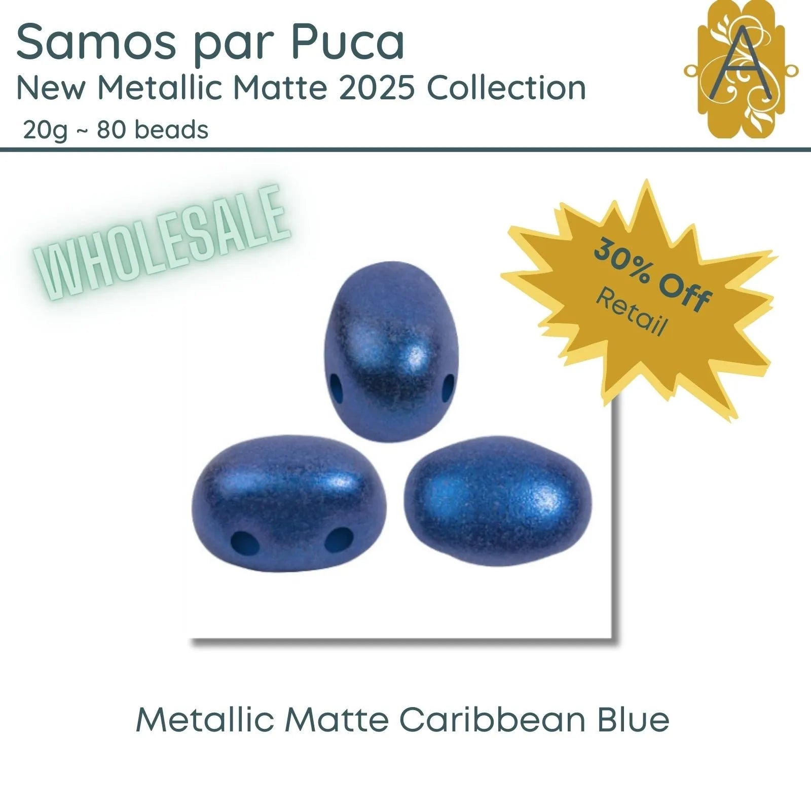 WHOLESALE, Samos par Puca, 20g, New Metallic Matte Collection 2025, 10 colors - The Argus Collection