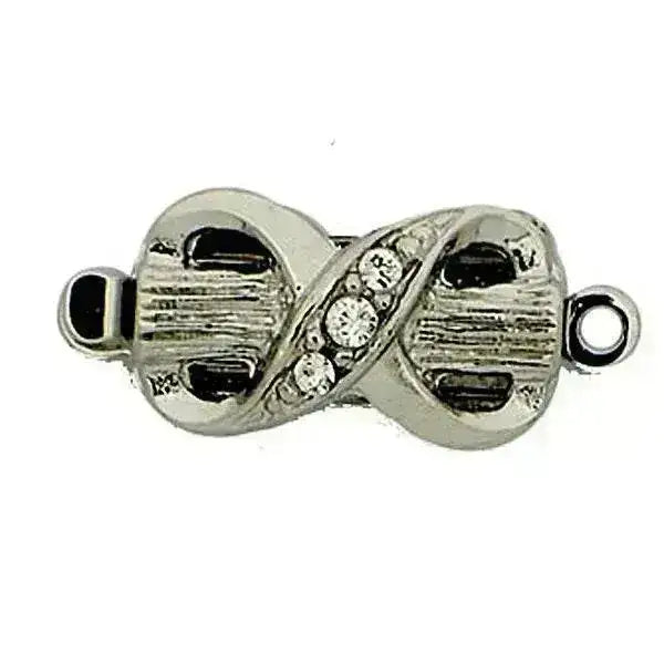 Crystal Infinity 1-Strand Box Clasp with Austrian Crystals in 2 Finishes - The Argus Collection