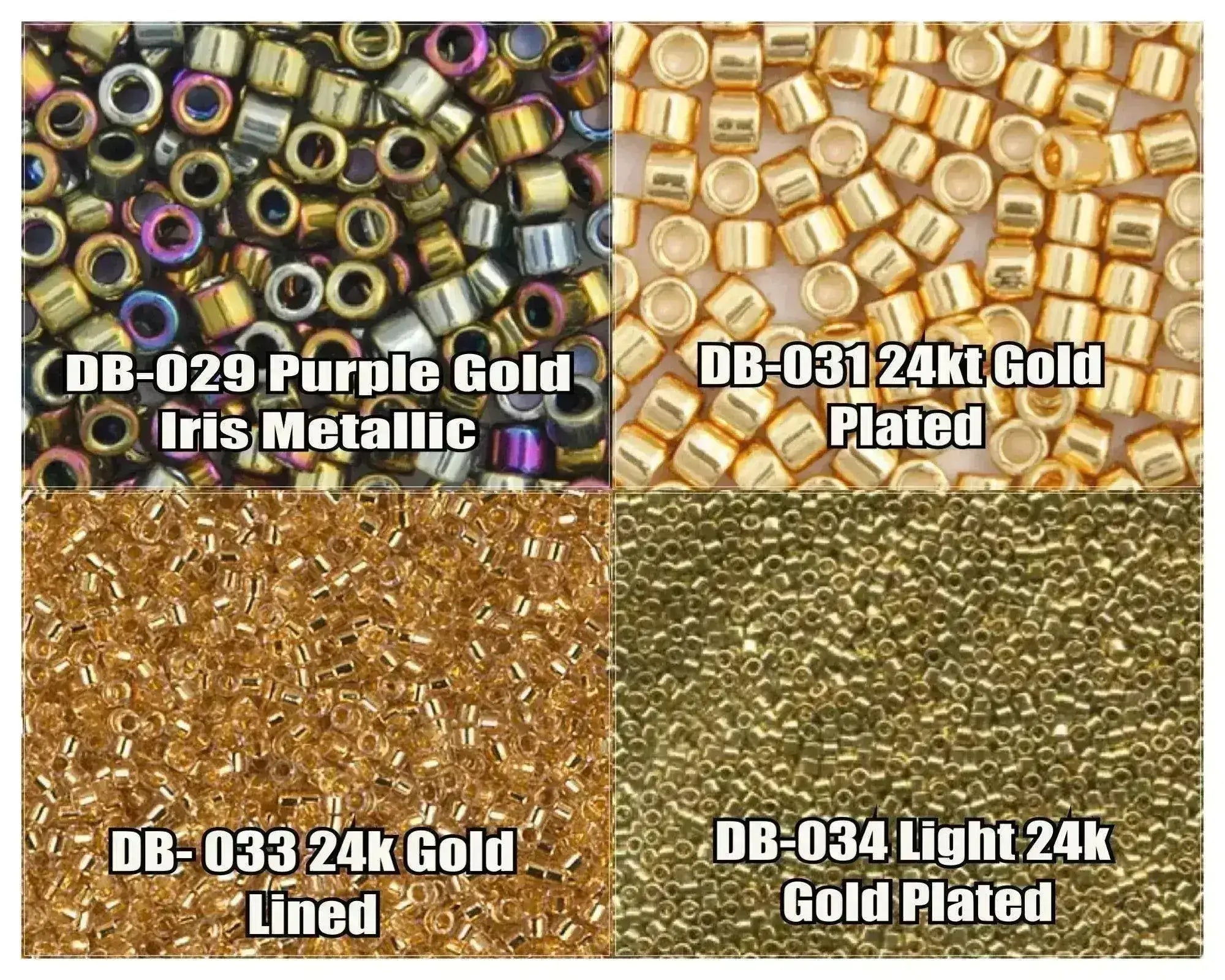 11/0 Delica Beads, DB0029, DB0031, DB0033 DB0034 - The Argus Collection