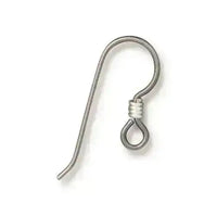 NIOBIUM, TierraCast French Hook Ear Wires, Sterling Silver Coil wrap, 1 Pair - The Argus Collection
