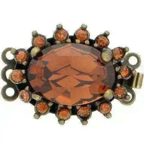 Queen Victoria 3-Strand Box Clasp with Austrian Crystals in 9 colours - The Argus Collection