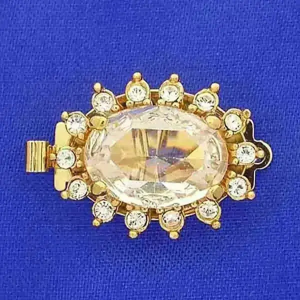 Queen Victoria 1-Strand Box Clasp with Austrian Crystals in 5 Colours - The Argus Collection
