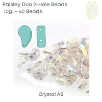 Paisleyduo 2-hole Beads, Crystal Full Collection, 8 Colors - The Argus Collection