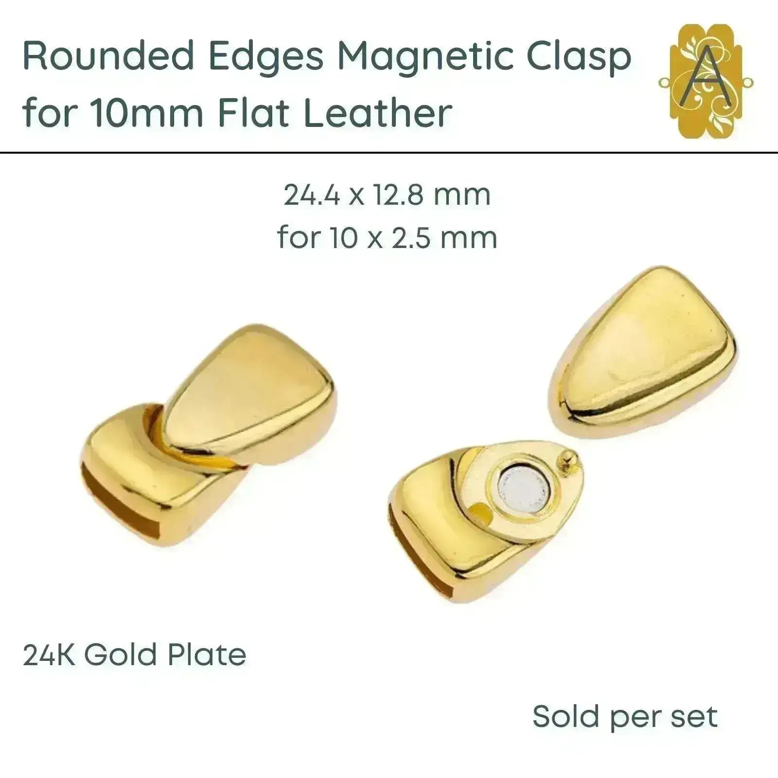 Lock-It Rounded Magnetic Clasp, 10mm, 2 Finishes - The Argus Collection