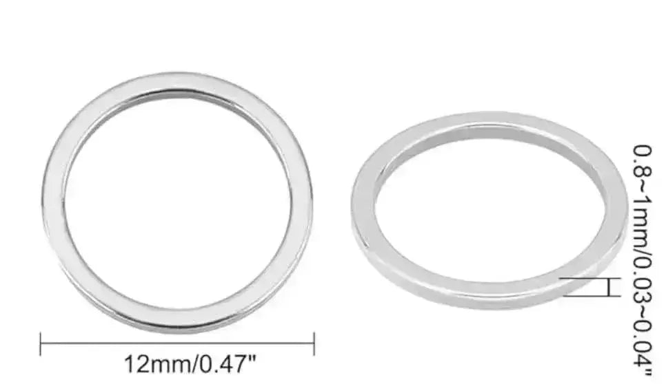 Circle Connectors, 12 or 15mm, 3 Finishes, 6 Pieces - The Argus Collection