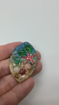 One of a Kind STARFISH NAVETTE Cabochon or Pendant Handmade