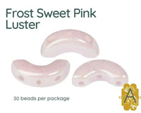 Arcos par Puca, a 3-hole bead that comes in 30 beads per package.  Frost Sweet Pink Luster color - The Argus Collection