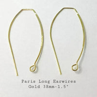 Paris I Long Earring Wires Shepherd Hook Style in 4 Finishes - The Argus Collection