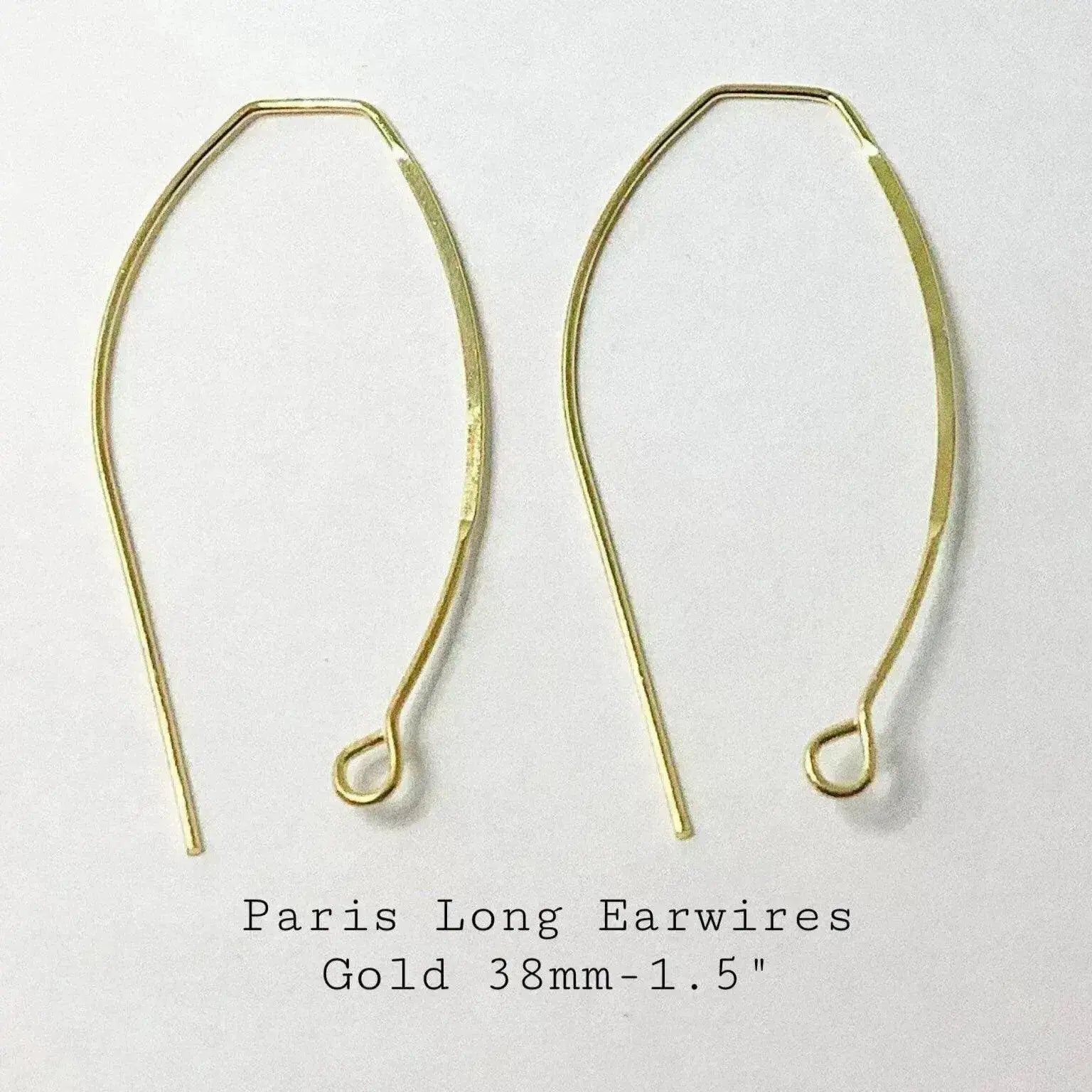 Paris I Long Earring Wires Shepherd Hook Style in 4 Finishes - The Argus Collection