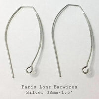 Paris I Long Earring Wires Shepherd Hook Style in 4 Finishes - The Argus Collection